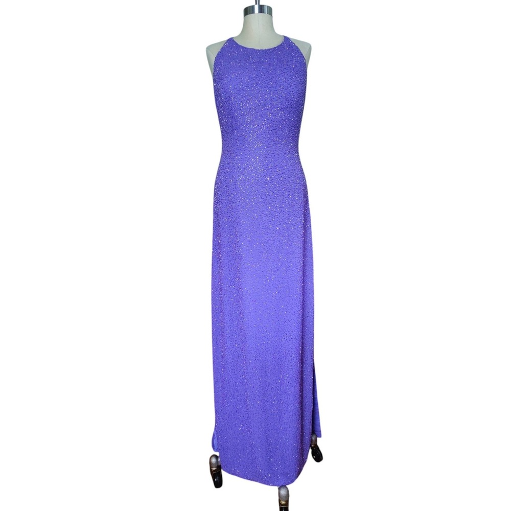 beaded 90s dress Cristall Collection | Dresses | Vintage 9s Lavender Maxi Open Back Prom Formal Cocktail Fairy 2 Featured Girls Costumes owned condition What Color Shoes Go Color:001 BLACK